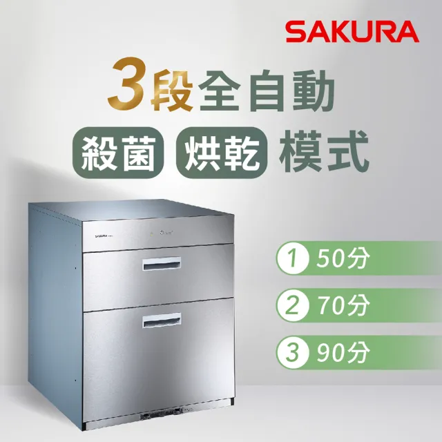 【SAKURA 櫻花】全平面落地式烘碗機(Q7692L 原廠安裝-官方直營)