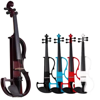 【Jazzy】升級版電子小提琴 4/4尺寸 實木琴身 初學者入門演奏｜耳機靜音/可接音箱 多色可選(小提琴 提琴)