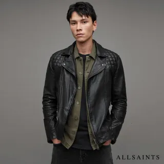 【ALLSAINTS】CONROY 經典純羊皮菱格車線騎士皮衣-墨藍 ML058F