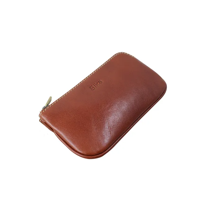 【Sika真皮手工包】雙11 L型拉鍊零錢包-大(真皮包包/零錢包/A8238A-01原味褐)
