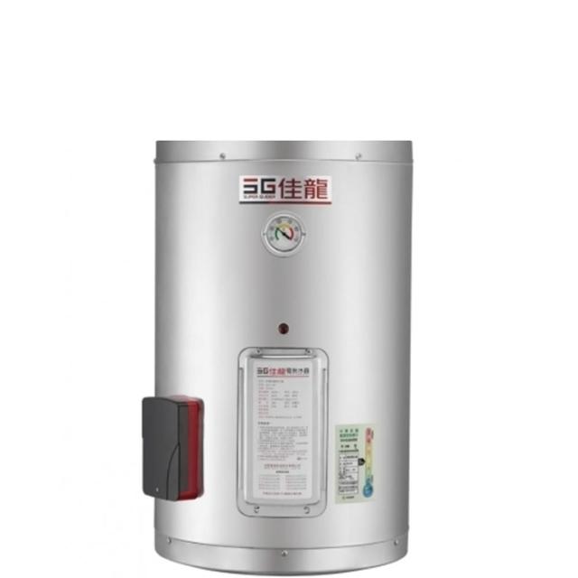 佳龍 JS15-AE 直掛式電熱水器,臺灣原廠製造,容量57公升(15加侖),適閤家庭使用。採用電熱管加熱方式,機械控溫設計,溫升25度僅需25分鐘(視環境而定),能源效率達第四級,省電環保。尺寸Ø43x77cm,重量17kg,1/2"冷熱水管口徑,220V電壓,BSMI許可字號R53182,全機保固1年。安裝簡易,直掛式形式,提供穩定熱水供應,理想的家用電熱水器選擇。 佳龍 JS15-AE
