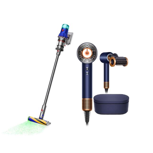 【dyson 戴森】V12強勁輕量智慧無線吸塵器 + HD16全新一代 吹風機 溫控 負離子(普魯士藍 禮盒組)(超值組)