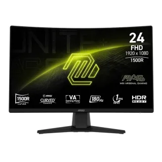 2入組★【MSI 微星】MAG 242C 24型 VA FHD 180Hz 曲面電競螢幕(Adaptive-Sync/1500R)