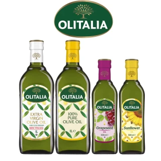 【Olitalia 奧利塔】特級初榨橄欖油+純橄欖油1000mlx2瓶-四大好油-任選500mlx2瓶(主廚經典禮盒組)