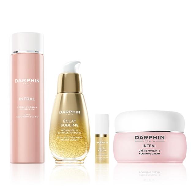 【DARPHIN 朵法】全效舒緩保濕急救雙星組(全效舒緩保濕平衡露150ml+金緻再生奢光露30ml/化妝水/精華) 