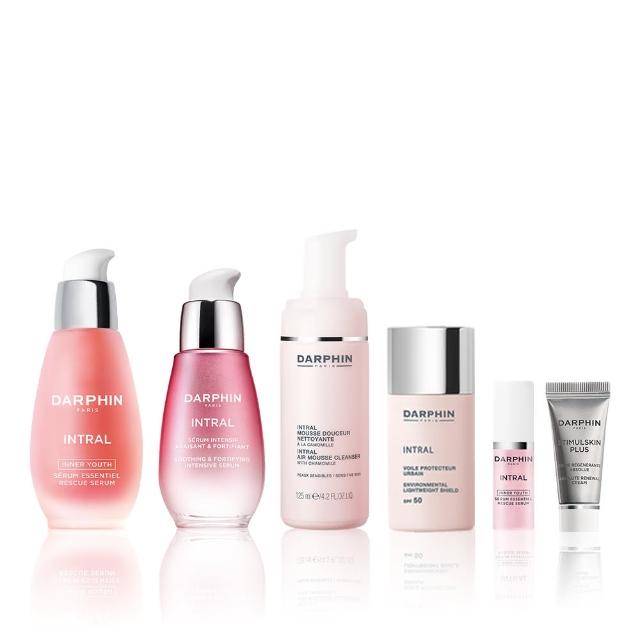 【DARPHIN 朵法】全效舒緩精華50ml+全效舒緩修護安瓶30ml+全效舒緩潔面慕絲125ml