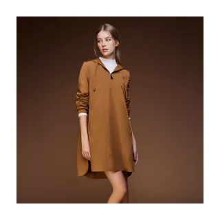 【Le Polka】休閒連帽開叉短洋裝-女