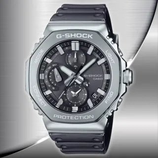 【CASIO 卡西歐】G-SHOCK  八角形全金屬藍牙計時指針錶 黑面 46.3mm(GMC-B2100Y-1A)