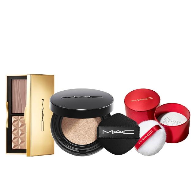【M.A.C】造山美顏霧絲絨氣墊粉餅組(超持妝霧絲絨氣墊粉餅SPF 50/PA+++/口袋雙色修容打亮盤 7g _雙11限定)