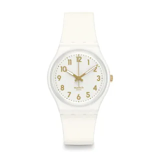 【SWATCH】WHITE BISHOP 經典手錶/男錶/女錶/瑞士製造 SO28W106-S14(34mm)
