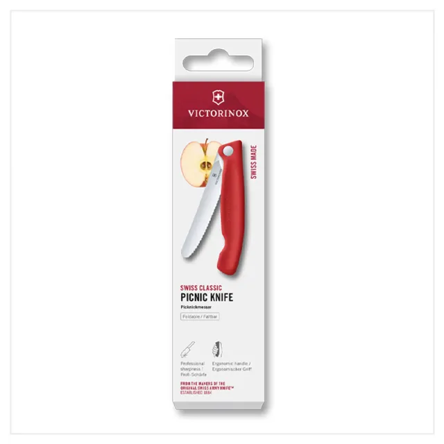 【VICTORINOX 瑞士維氏】Swiss Classic 折疊式蕃茄刀(鋸齒11cm)
