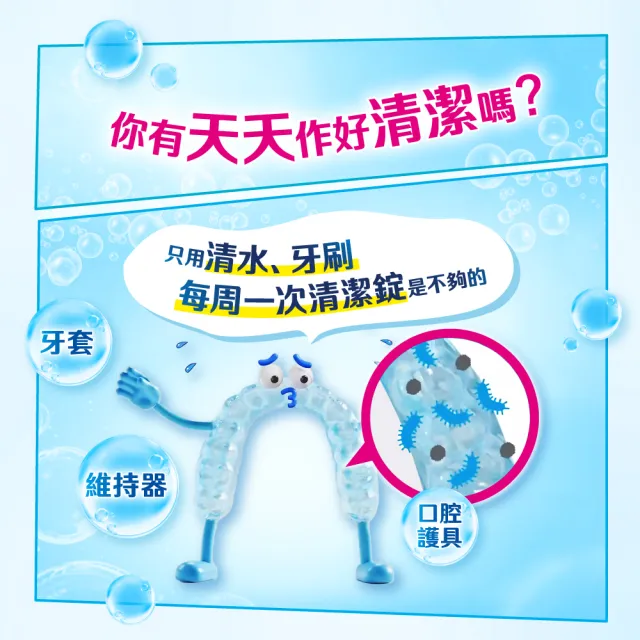 【Polident 保麗淨】保麗淨口腔護具清潔錠3盒(36片/盒)