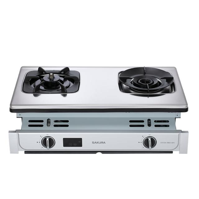 【SAKURA 櫻花】智動關雙炫火嵌入式安全爐G6920A(NG1/LPG 原廠保固安裝服務)