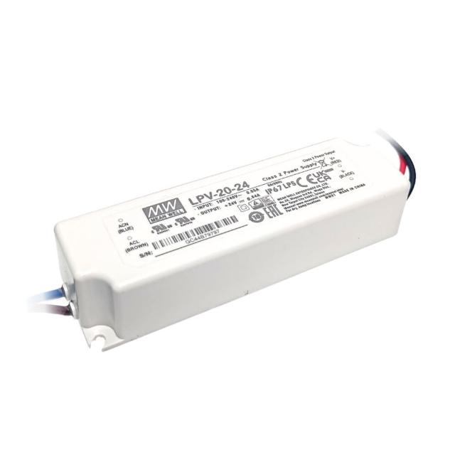 【MW明緯】LPV-20W-24V變壓器 工業電源供應器 全電壓(IP67防水防塵)