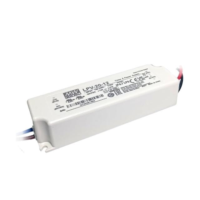 【MW明緯】LPV-20W-12V變壓器 工業電源供應器 全電壓(IP67防水防塵)