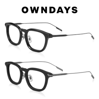 【OWNDAYS】BACK in BLACK系列威靈頓鈦金屬膠框眼鏡(OB2012G-5A)