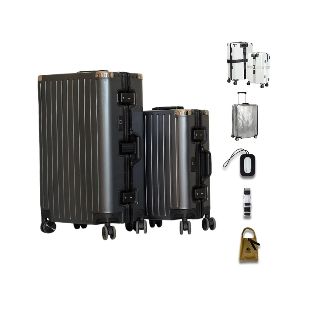 【德國TAIKING 超值組合】20吋+29吋 TAIKING鈦金屬包角/鋁鎂合金/智能指紋解鎖行李箱/旅行箱(買2贈10)