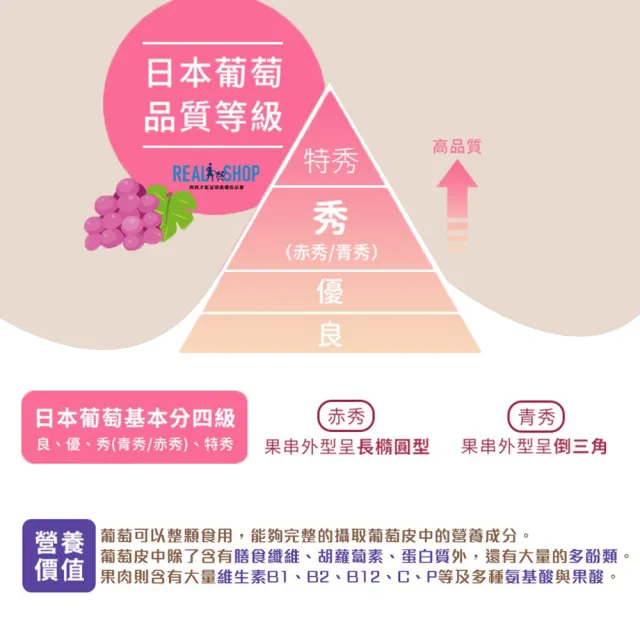 【RealShop】日本山梨/長野空運大串麝香葡萄1kg(約500g*2房裝 水果禮盒 送禮)