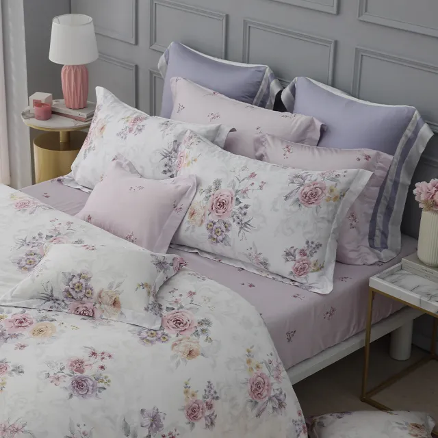 【IN-HOUSE】80支天絲棉薄被套床包組-晨曦花想(特大)