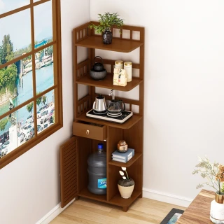 【巨匠】茶水櫃 五層轉角櫃 燒水置物架 茶台 桌邊茶葉茶具博古架 展示架 收納儲物架(五層茶水櫃)