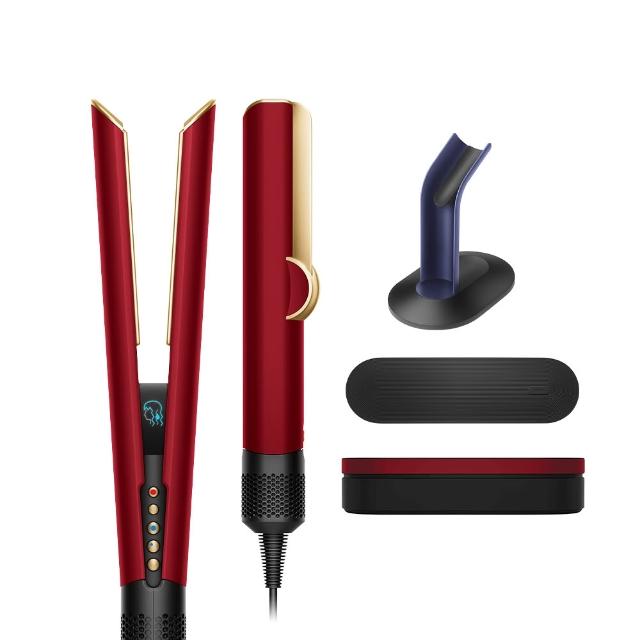 【dyson 戴森】HT01 Airstrait™ 二合一吹風直髮器 吹風機(絲絨紅 附精美禮盒) 離子夾