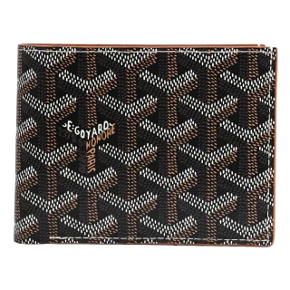 【GOYARD 高雅德】Victoire 經典標誌印花撞色對折雙層8卡短夾(咖)