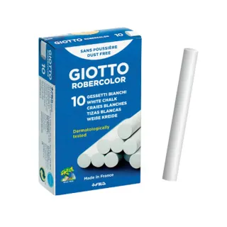 【義大利GIOTTO】無毒環保粉筆-白色10入/2盒入(抗敏感 安全 兒童粉筆 安全 少灰粉筆 黑板牆 戶外塗鴉)