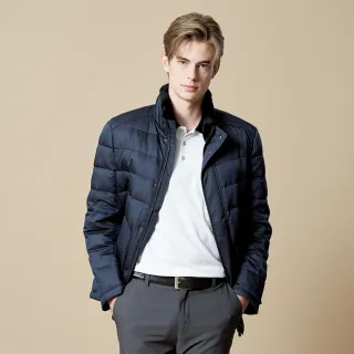 【pierre cardin 皮爾卡登】網路獨家 男款 90%高含絨毛領蠶絲羽絨外套-藍色(5215703-38)