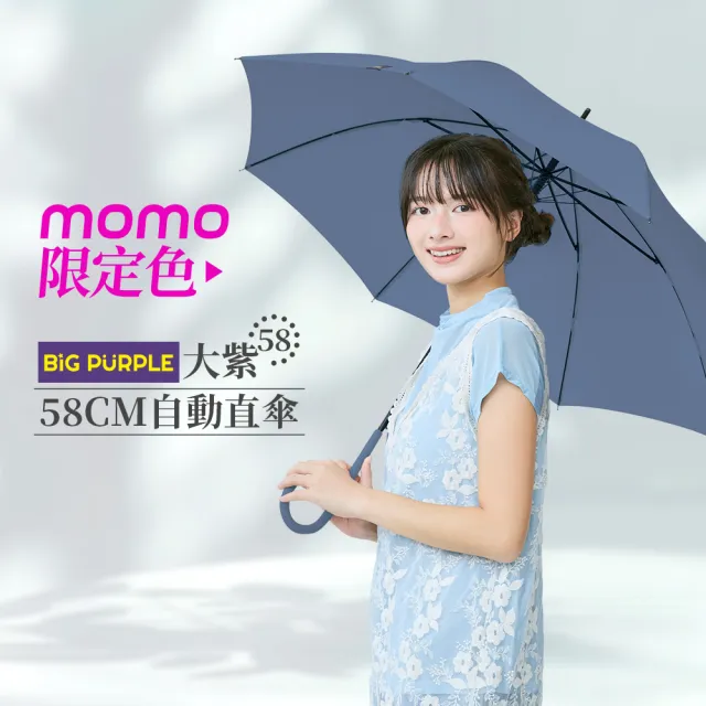 【雨傘王】2入組 BigPurple 直傘 輕量 自動傘 防風  防潑水 58CM 高CP值 58CM(超值款無維修)