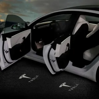 特斯拉Model 3/Y/煥新版3/煥新版Y 車門迎賓燈 照地燈 氣氛燈賓車標燈(特斯拉迎賓燈)