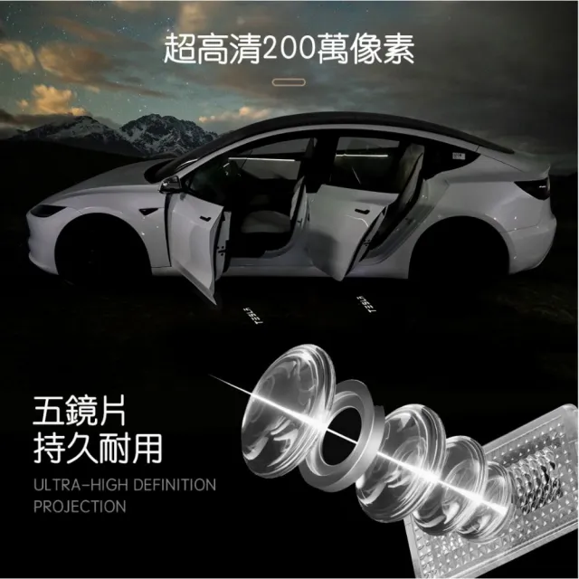 【TPARTS】特斯拉 Model 3/Y 煥新版 車門迎賓燈 照地燈 氣氛燈賓車標燈(特斯拉迎賓燈)