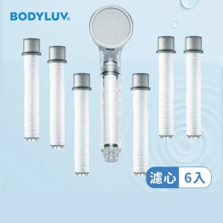 【BODYLUV】純淨完美蓮蓬頭+純淨完美蓮蓬頭濾芯6入(一年份組合)