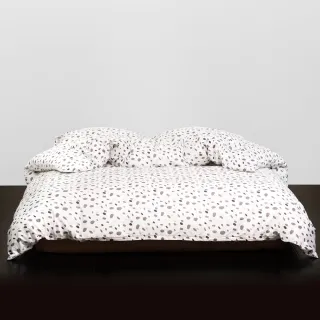 【HOYACASA  禾雅寢具】100%精梳棉兩用被床包組雙人-微醺點點(天絲入棉30%)