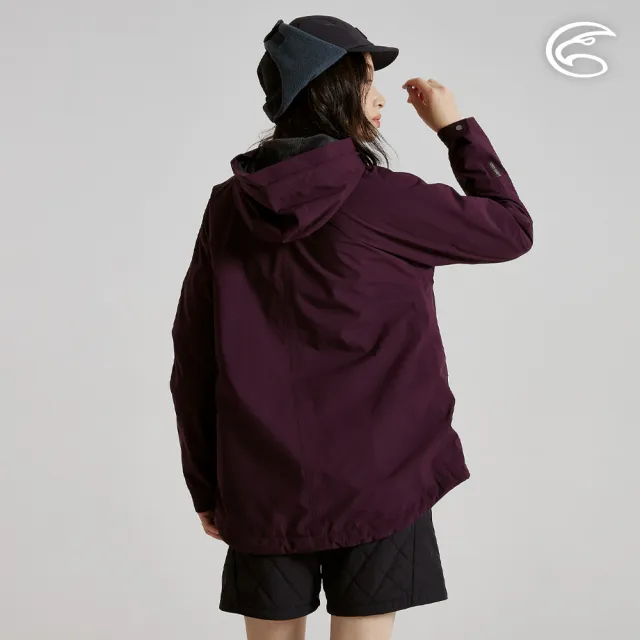 【ADISI】女防水防風透氣超撥保暖連帽外套AJ2521044 深紫(內裡毛網 防水透濕 防潑水 保暖外套)