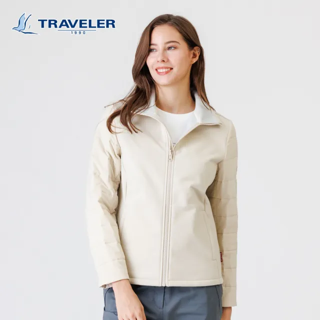 【TRAVELER 旅行者】女款Softshell防風撥水Thermolite鋪棉保暖外套｜252TR213(可銜拉)