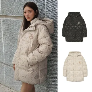 【MLB】連帽 中長版 羽絨外套 MONOGRAM系列 洋基隊(3ADJM0336-2款任選)