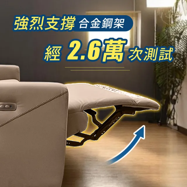 【A FACTORY 傢俱工場】杜老爺 零靠牆240CM 貓抓皮雙電動沙發/沙發躺椅(附USB孔)