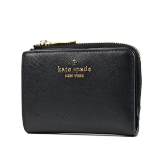 【KATE SPADE】Madison L型拉鍊袋防刮釦式短夾-黑色