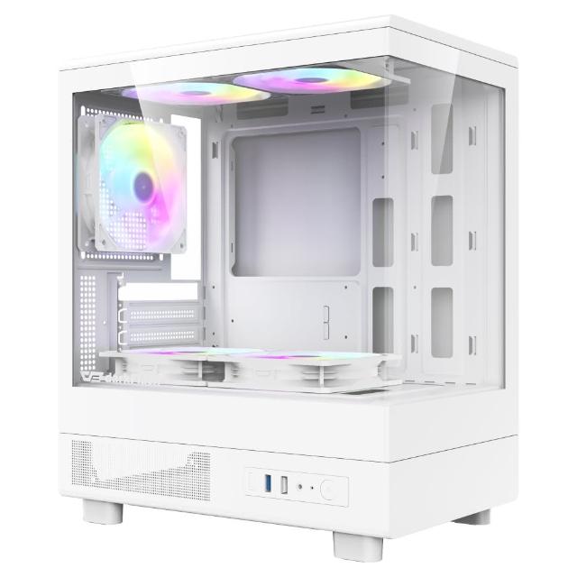 【darkFlash 大飛】MOTI Mini 鏡之小島 M-ATX電腦機殼-白色(迷你小機殼)