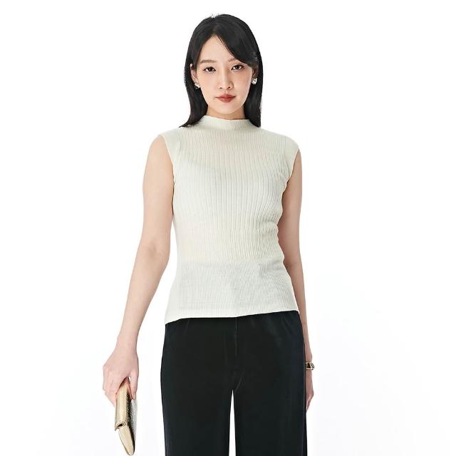 【KeyWear 奇威名品】100%羊毛優雅無袖針織上衣(共3色)