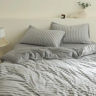 【AnD HOUSE 安庭家居】針織純棉-三件式單人床包枕套組-100%純棉(多色任選/舒適透氣)