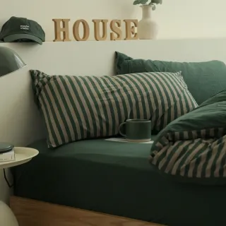 【AnD HOUSE 安庭家居】針織純棉-加大床包雙人兩用被套組-100%純棉(多色任選/舒適透氣)