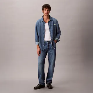 【CALVIN KLEIN】官方旗艦館90 年代 CK 復古襯衫式外套_藍色