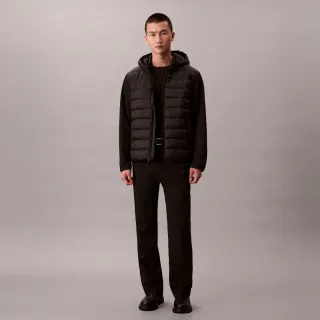 【CALVIN KLEIN】官方旗艦館CK 混合材質鋪棉外套_黑色