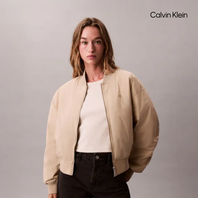 【CALVIN KLEIN】官方旗艦館CK 輕盈短版飛行員外套_棕色