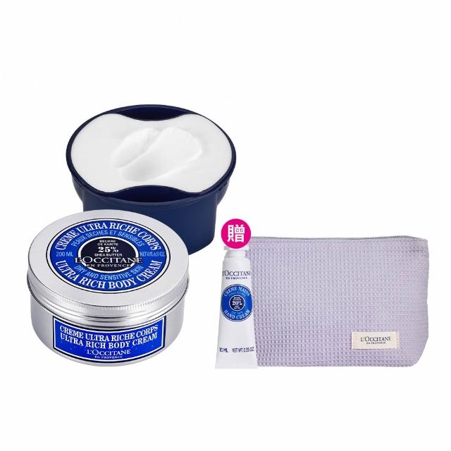 【L’Occitane 歐舒丹】官方直營 冬季乳油木保濕嫩膚組(保濕身體霜200ml+補充瓶200ml/身體乳/★雙11★)