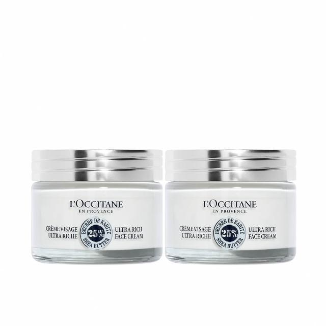 【L’Occitane 歐舒丹】官方直營 乳油木保濕霜雙入組(乳油木保濕霜50mlx2/乳液/乳霜/★雙11★)