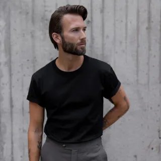 【Bread & Boxers】Crew-Neck Pima 圓領男用高端厚T - 黑 素t 短t 圓領 厚磅 短袖上衣 父親節 情人節