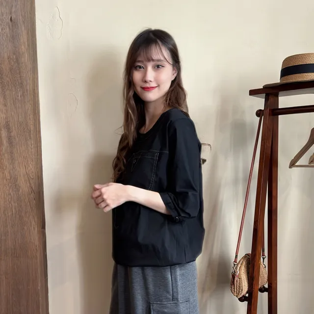 【Hana Mokuba】花木馬日系女裝圓領縫線造型設計上衣(造型上衣)