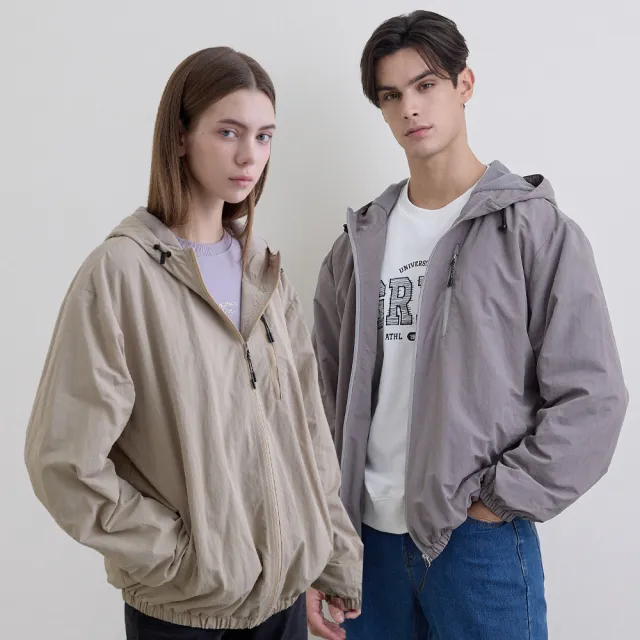 【GIORDANO 佐丹奴】男女裝 防風防潑水輕機能 刷毛連帽外套(多色任選)